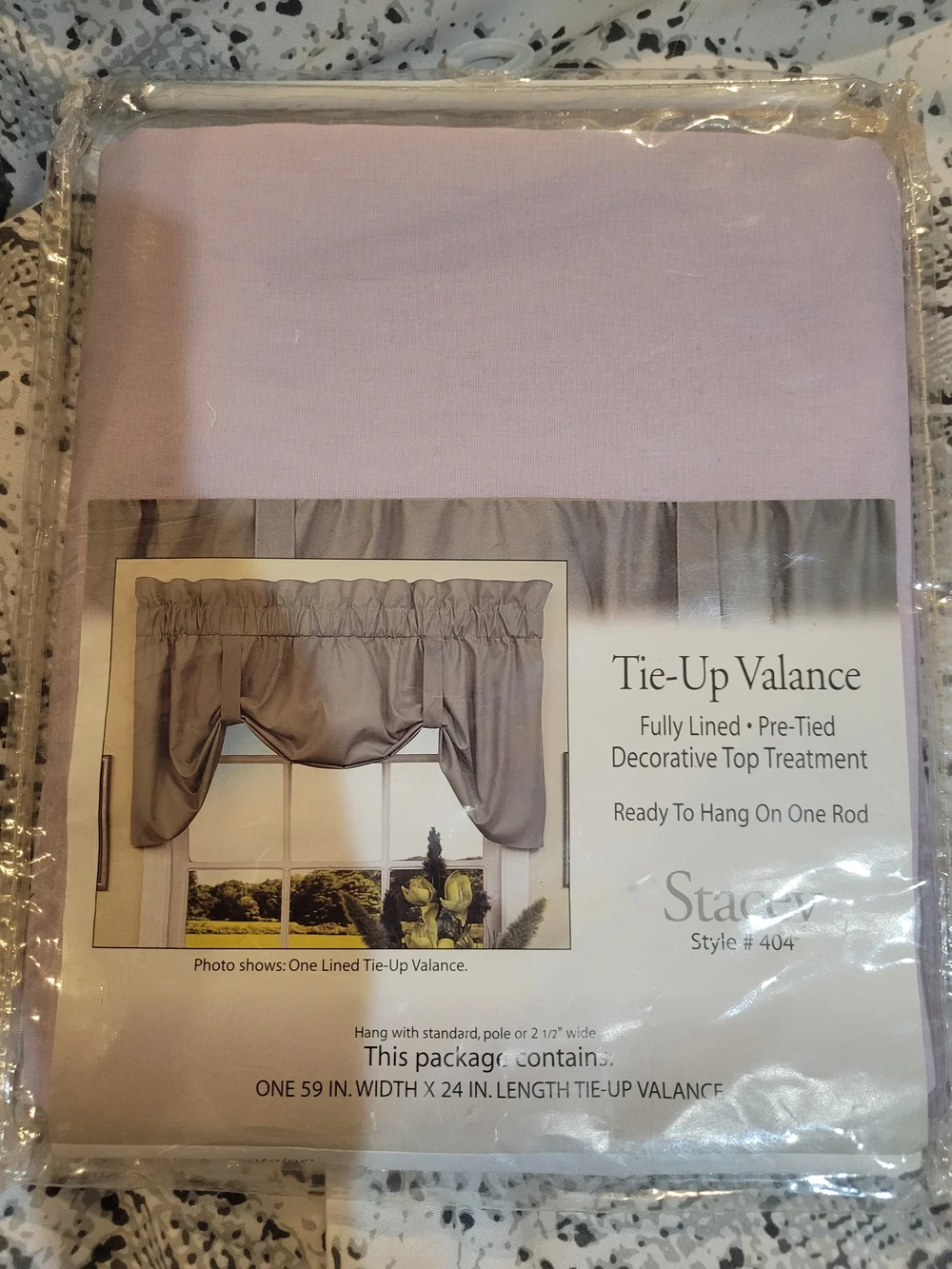 Tie-Up Valance Decorative Top Treatment in Lavender